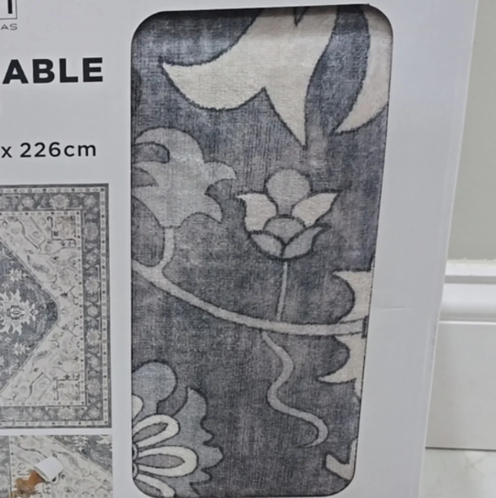 Gray Machine Washable Area Rug - Picture 2 of 7